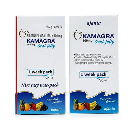 Kamagra Oral Jelly 100mg - 7 Assorted Flavors Weekly Pack - Sales