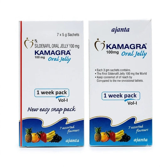 Kamagra Oral Jelly 100mg - 7 Assorted Flavors Weekly Pack - Sales